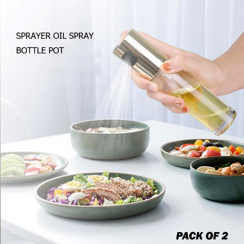 Set of 2 pcs Kitchen Baking Oil Cook Spray Bottles – Vinegar Dispenser Cooking Tools with Oil Sprayer