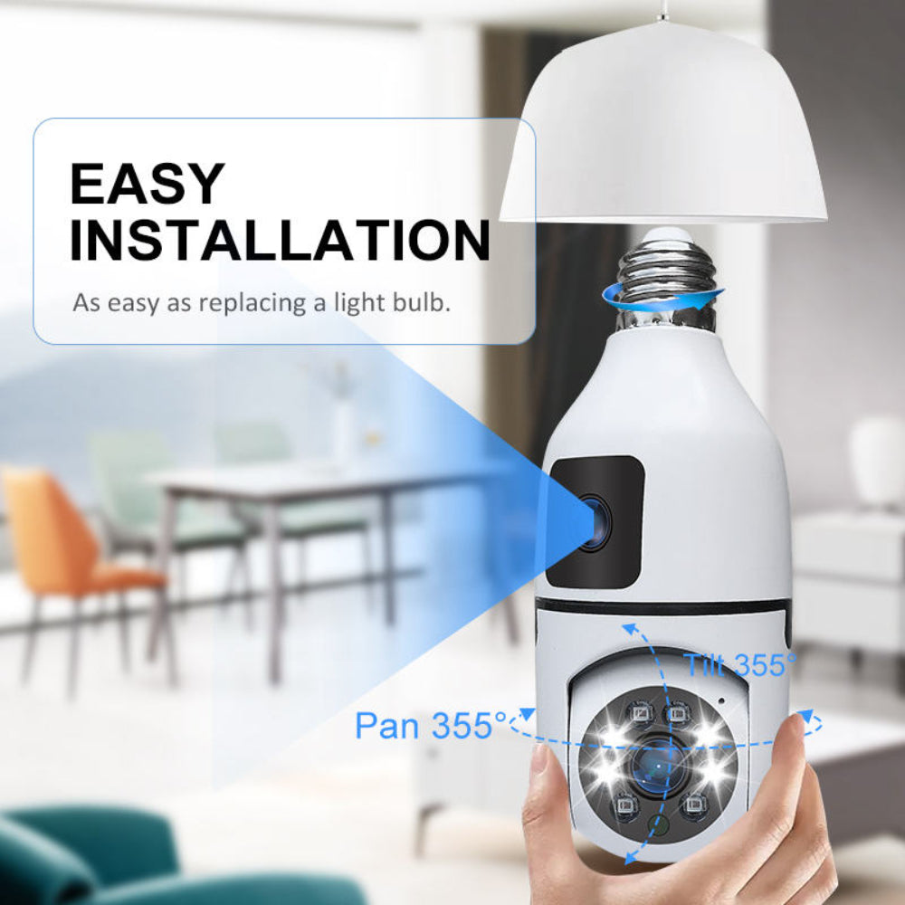 Wireless 360-Degree Pan-Tilt-Zoom Smart Camera with Dual Lenses and IP Connectivity