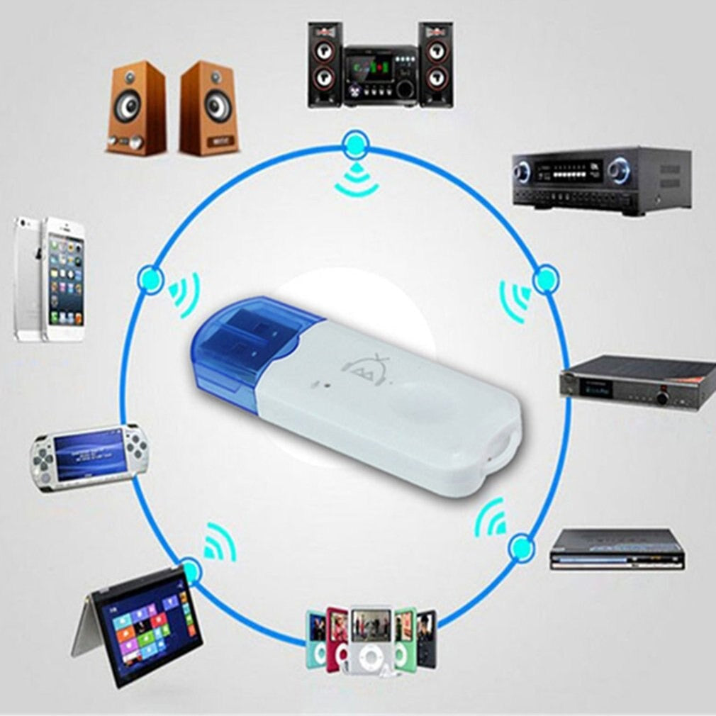 USB Bluetooth 2.1 Receiver Audio Stereo Adapter Wireless Handsfree Dongle Kit