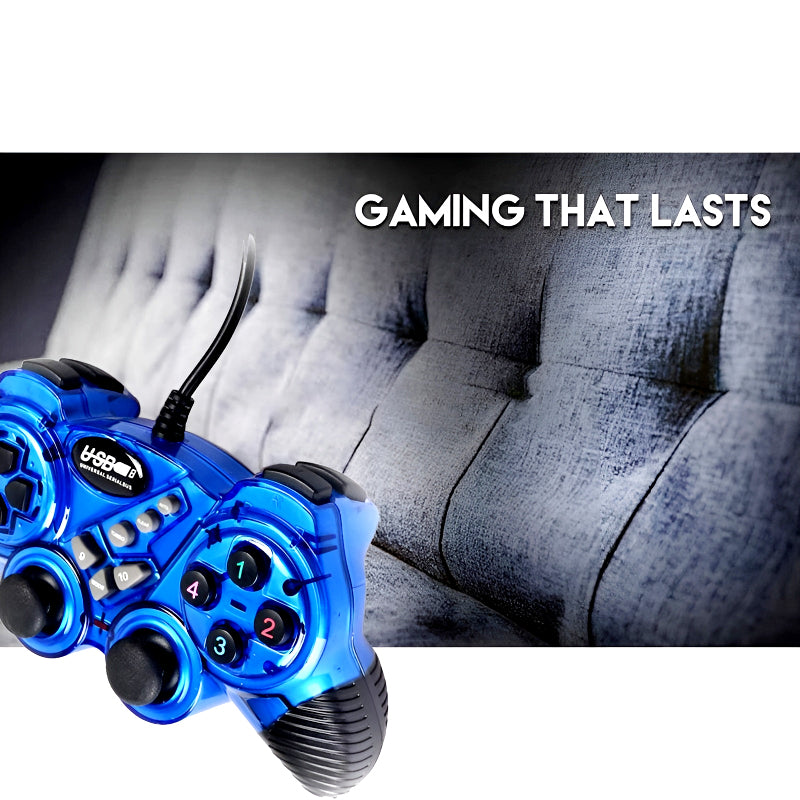 Double Shock USB 2.0 Wired Gaming Controller – Colorful Gaming Joystick for PC and Laptop